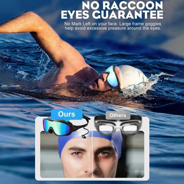 Horizon-Seeker Elite: Ultra-Wide Lens Swimming Goggles for Expanded Sight