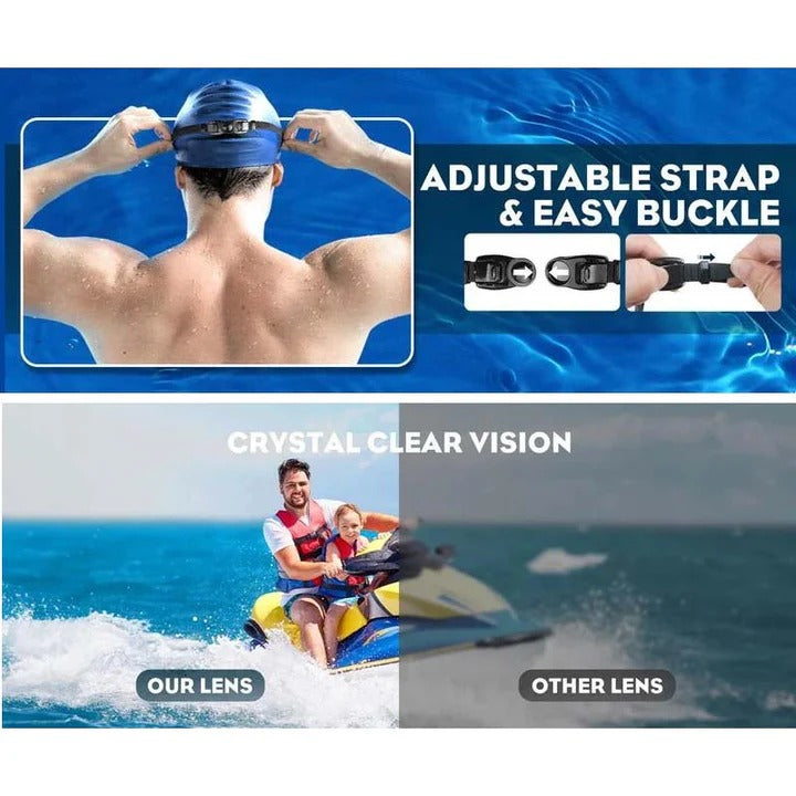 Horizon-Seeker Elite: Ultra-Wide Lens Swimming Goggles for Expanded Sight